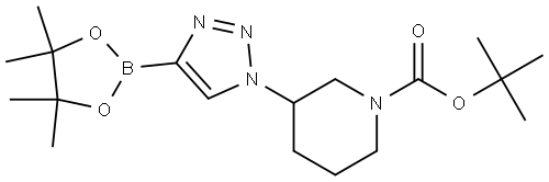 1-(N-BOC-PIPERIDIN-3-YL)-4-(TETRAMETHYL-1,3,2-DIOXABOROLAN-2-YL)-1H-1,2,3-TRIAZOLE Struktur