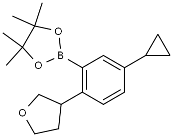 2-(5-cyclopropyl-2-(tetrahydrofuran-3-yl)phenyl)-4,4,5,5-tetramethyl-1,3,2-dioxaborolane Struktur