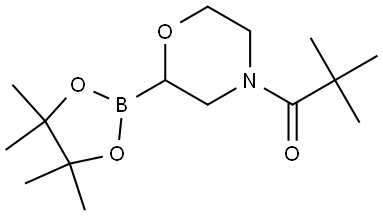 2,2-dimethyl-1-(2-(4,4,5,5-tetramethyl-1,3,2-dioxaborolan-2-yl)morpholino)propan-1-one Struktur