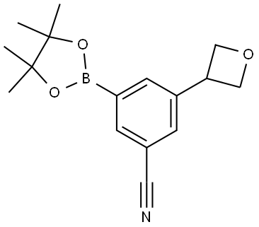 3-(oxetan-3-yl)-5-(4,4,5,5-tetramethyl-1,3,2-dioxaborolan-2-yl)benzonitrile Struktur