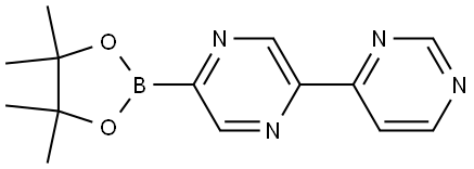 4-(5-(4,4,5,5-tetramethyl-1,3,2-dioxaborolan-2-yl)pyrazin-2-yl)pyrimidine Struktur