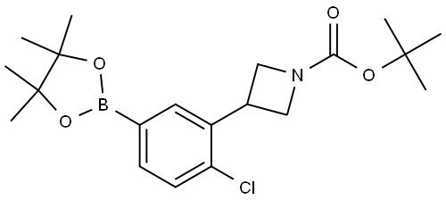 tert-butyl 3-(2-chloro-5-(4,4,5,5-tetramethyl-1,3,2-dioxaborolan-2-yl)phenyl)azetidine-1-carboxylate Struktur