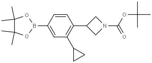 tert-butyl 3-(2-cyclopropyl-4-(4,4,5,5-tetramethyl-1,3,2-dioxaborolan-2-yl)phenyl)azetidine-1-carboxylate Struktur