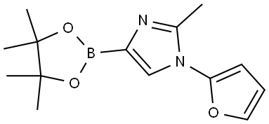 1-(furan-2-yl)-2-methyl-4-(4,4,5,5-tetramethyl-1,3,2-dioxaborolan-2-yl)-1H-imidazole Struktur