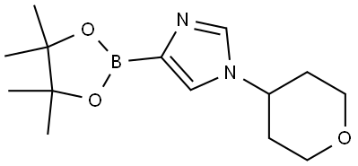 1-(tetrahydro-2H-pyran-4-yl)-4-(4,4,5,5-tetramethyl-1,3,2-dioxaborolan-2-yl)-1H-imidazole Struktur