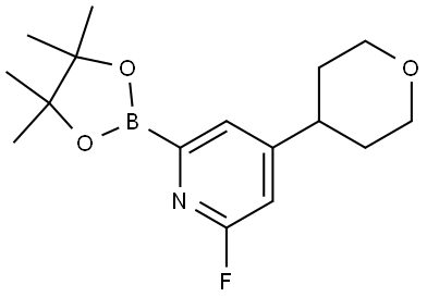 2-Fluoro-4-(tetrahydro-2H-pyran-4-yl)-6-(4,4,5,5-tetramethyl-1,3,2-dioxaborolan-2-yl)pyridine Struktur