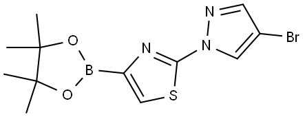 2-(4-Bromo-1H-pyrazol-1-yl)thiazole-4-boronic acid pinacol ester Struktur