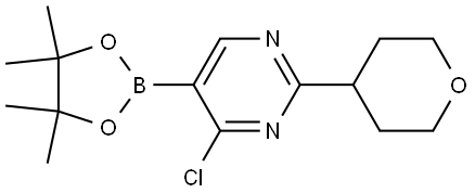 4-Chloro-2-(4-tetrahydropyranyl)pyrimidine-5-boronic acid pinacol ester Struktur