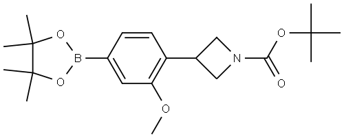 tert-butyl 3-(2-methoxy-4-(4,4,5,5-tetramethyl-1,3,2-dioxaborolan-2-yl)phenyl)azetidine-1-carboxylate Struktur