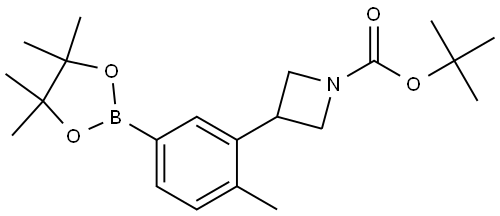 tert-butyl 3-(2-methyl-5-(4,4,5,5-tetramethyl-1,3,2-dioxaborolan-2-yl)phenyl)azetidine-1-carboxylate Struktur