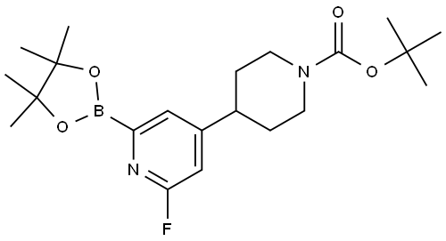 tert-Butyl 4-(2-fluoro-6-(4,4,5,5-tetramethyl-1,3,2-dioxaborolan-2-yl)pyridin-4-yl)piperidine-1-carboxylate Struktur