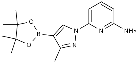 3-Methyl-1-(6-aminopyridin-2-yl)-1H-pyrazole-4-boronic acid pinacol ester Struktur