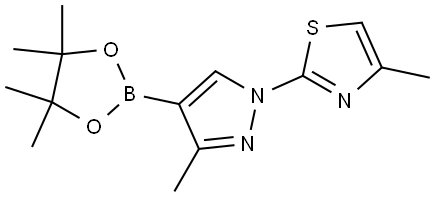 3-Methyl-1-(4-methylthiazol-2-yl)-1H-pyrazole-4-boronic acid pinacol ester Struktur