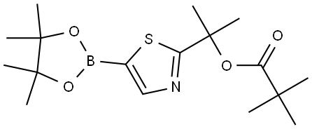 2-(1-Pivaloyloxy-1-methylethyl)thiazole-5-boronic acid pinacol ester Struktur