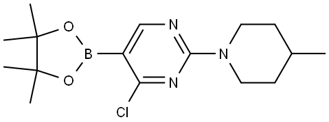 4-Chloro-2-(4-methylpiperidin-1-yl)pyrimidine-5-boronic acid pinacol ester Struktur