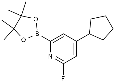 4-Cyclopentyl-2-fluoro-6-(4,4,5,5-tetramethyl-1,3,2-dioxaborolan-2-yl)pyridine Struktur