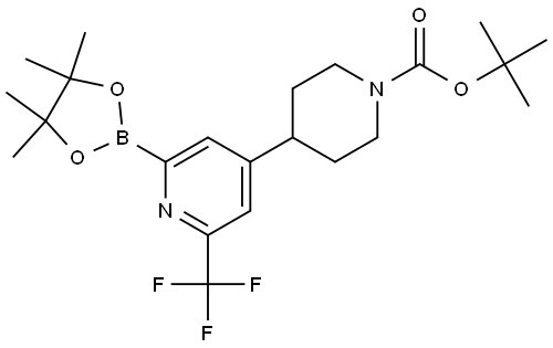 tert-Butyl 4-(2-(4,4,5,5-tetramethyl-1,3,2-dioxaborolan-2-yl)-6-(trifluoromethyl)pyridin-4-yl)piperidine-1-carboxylate Struktur