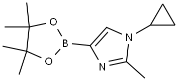 1H-Imidazole, 1-cyclopropyl-2-methyl-4-(4,4,5,5-tetramethyl-1,3,2-dioxaborolan-2-yl)- Struktur