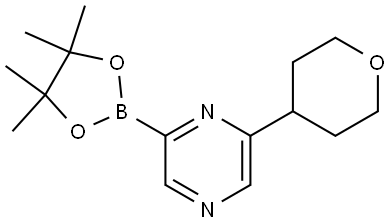 2-(tetrahydro-2H-pyran-4-yl)-6-(4,4,5,5-tetramethyl-1,3,2-dioxaborolan-2-yl)pyrazine Struktur