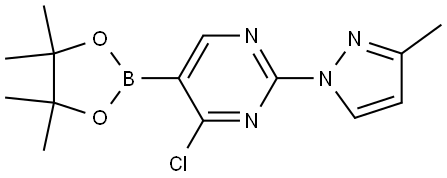 4-Chloro-2-(3-methyl-1H-pyrazol-1-yl)pyrimidine-5-boronic acid pinacol ester Struktur