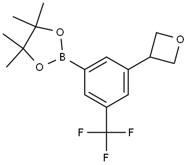 4,4,5,5-tetramethyl-2-(3-(oxetan-3-yl)-5-(trifluoromethyl)phenyl)-1,3,2-dioxaborolane Struktur