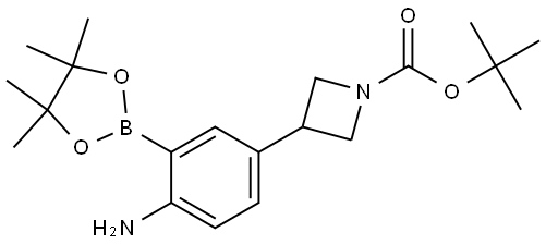 tert-butyl 3-(4-amino-3-(4,4,5,5-tetramethyl-1,3,2-dioxaborolan-2-yl)phenyl)azetidine-1-carboxylate Struktur