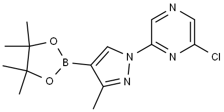 3-Methyl-1-(6-chloropyrazin-2-yl)-1H-pyrazole-4-boronic acid pinacol ester Struktur