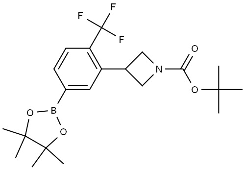 tert-butyl 3-(5-(4,4,5,5-tetramethyl-1,3,2-dioxaborolan-2-yl)-2-(trifluoromethyl)phenyl)azetidine-1-carboxylate Struktur