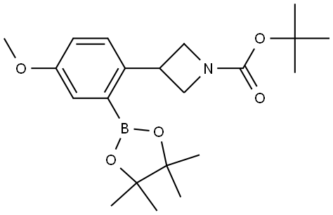 tert-butyl 3-(4-methoxy-2-(4,4,5,5-tetramethyl-1,3,2-dioxaborolan-2-yl)phenyl)azetidine-1-carboxylate Struktur