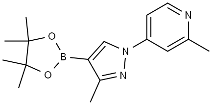 Pyridine, 2-methyl-4-[3-methyl-4-(4,4,5,5-tetramethyl-1,3,2-dioxaborolan-2-yl)-1H-pyrazol-1-yl]- Struktur