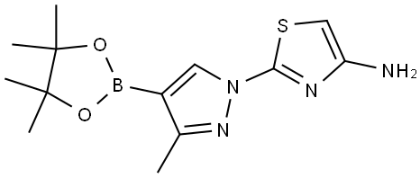 3-Methyl-1-(4-aminothiazol-2-yl)-1H-pyrazole-4-boronic acid pinacol ester Struktur