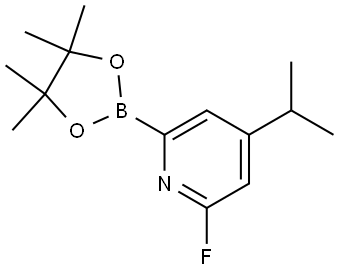 2-Fluoro-4-isopropyl-6-(4,4,5,5-tetramethyl-1,3,2-dioxaborolan-2-yl)pyridine Struktur