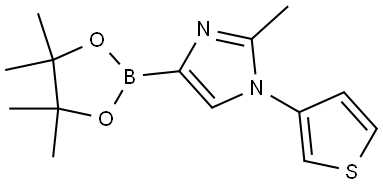 2-methyl-4-(4,4,5,5-tetramethyl-1,3,2-dioxaborolan-2-yl)-1-(thiophen-3-yl)-1H-imidazole Struktur