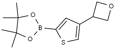 4,4,5,5-tetramethyl-2-(4-(oxetan-3-yl)thiophen-2-yl)-1,3,2-dioxaborolane Struktur