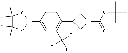 tert-butyl 3-(4-(4,4,5,5-tetramethyl-1,3,2-dioxaborolan-2-yl)-2-(trifluoromethyl)phenyl)azetidine-1-carboxylate Struktur