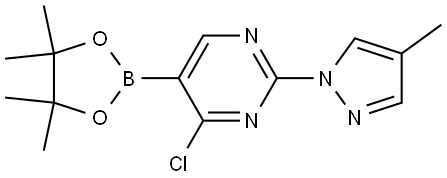 4-Chloro-2-(4-methyl-1H-pyrazol-1-yl)pyrimidine-5-boronic acid pinacol ester Struktur