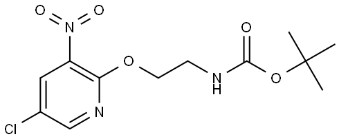 tert-butyl (2-((5-chloro-3-nitropyridin-2-yl)oxy)ethyl)carbamate Struktur