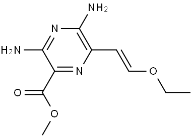 methyl (E)-3,5-diamino-6-(2-ethoxyvinyl)pyrazine-2-carboxylate Struktur