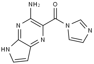 (3-amino-5H-pyrrolo[2,3-b]pyrazin-2-yl)(1H-imidazol-1-yl)methanone Struktur