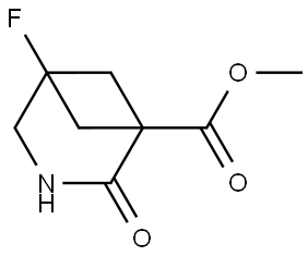 methyl 5-fluoro-2-oxo-3-azabicyclo[3.1.1]heptane-1-carboxylate Struktur