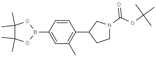 tert-butyl 3-(2-methyl-4-(4,4,5,5-tetramethyl-1,3,2-dioxaborolan-2-yl)phenyl)pyrrolidine-1-carboxylate Struktur