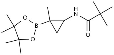 N-(2-methyl-2-(4,4,5,5-tetramethyl-1,3,2-dioxaborolan-2-yl)cyclopropyl)pivalamide Struktur