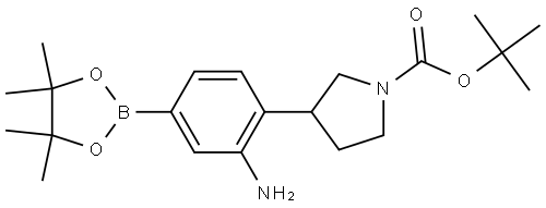 tert-butyl 3-(2-amino-4-(4,4,5,5-tetramethyl-1,3,2-dioxaborolan-2-yl)phenyl)pyrrolidine-1-carboxylate Struktur