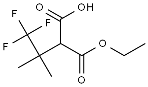 2-(ethoxycarbonyl)-4,4,4-trifluoro-3,3-dimethylbutanoic acid Struktur