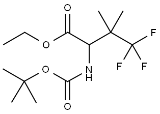 ethyl 2-((tert-butoxycarbonyl)amino)-4,4,4-trifluoro-3,3-dimethylbutanoate Struktur