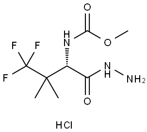 methyl (S)-(4,4,4-trifluoro-1-hydrazinyl-3,3-dimethyl-1-oxobutan-2-yl)carbamate hydrochloride Struktur