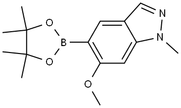 6-methoxy-1-methyl-5-(4,4,5,5-tetramethyl-1,3,2-dioxaborolan-2-yl)-1H-indazole Struktur