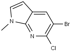 5-bromo-6-chloro-1-methyl-1H-pyrrolo[2,3-b]pyridine Struktur