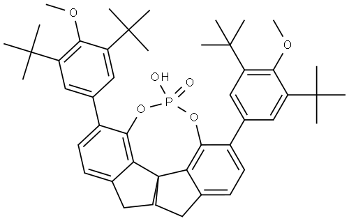 Diindeno[7,1-de:1',7'-fg][1,3,2]dioxaphosphocin, 3,7-bis[3,5-bis(1,1-dimethylethyl)-4-methoxyphenyl]-10,11,12,13-tetrahydro-5-hydroxy-, 5-oxide, (11aS)- Struktur