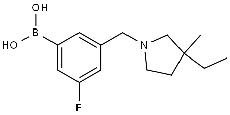 (3-((3-ethyl-3-methylpyrrolidin-1-yl)methyl)-5-fluorophenyl)boronic acid Struktur